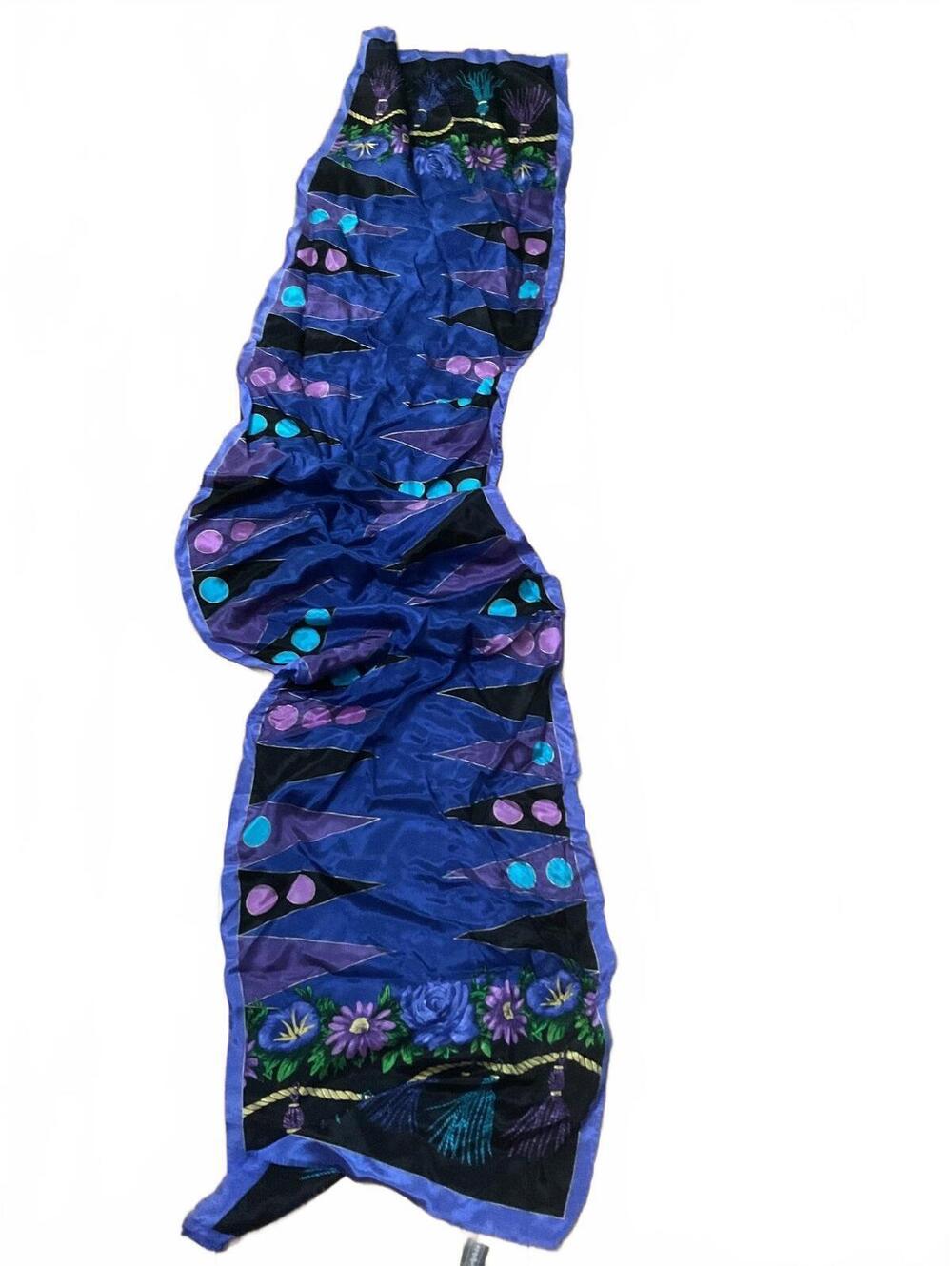 Oscar de la Renta Studio Silk Scarf with Floral and Tassel Design
